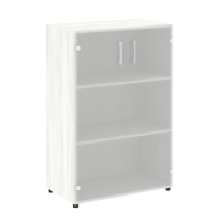 Шкаф средний широкий (2 средних фасада стекло) Yalta LT.ST-2.4 снежная патина